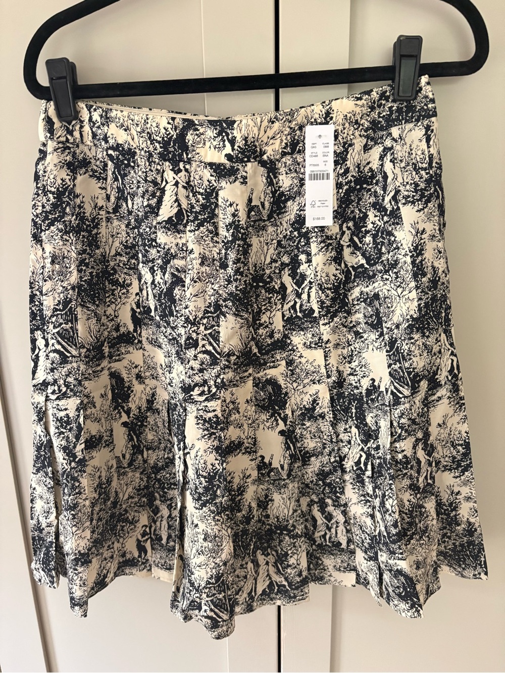 J. Crew Toile Pleated Skirt Style CD486